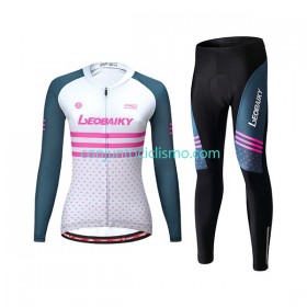Conjunto Maillot + culotte largo ciclismo Leobaiky N003 Mujer